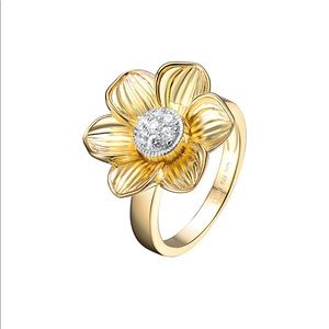 NWOT! Genevive 14K Gold Over Silver CZ Ring